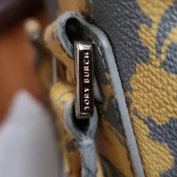 Tory Burch Robinson Dome Leather Handbag in Yellow and Gray Floral - Picture 14 of 15